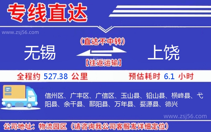 無錫到上饒物流公司