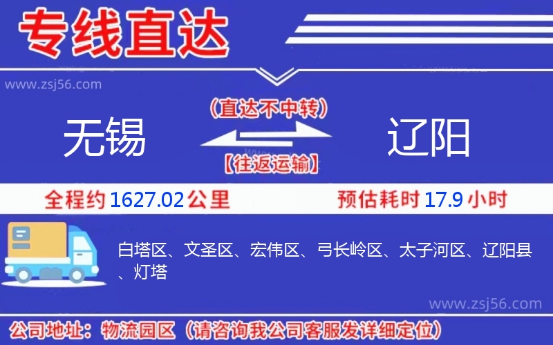 無錫到遼陽物流公司